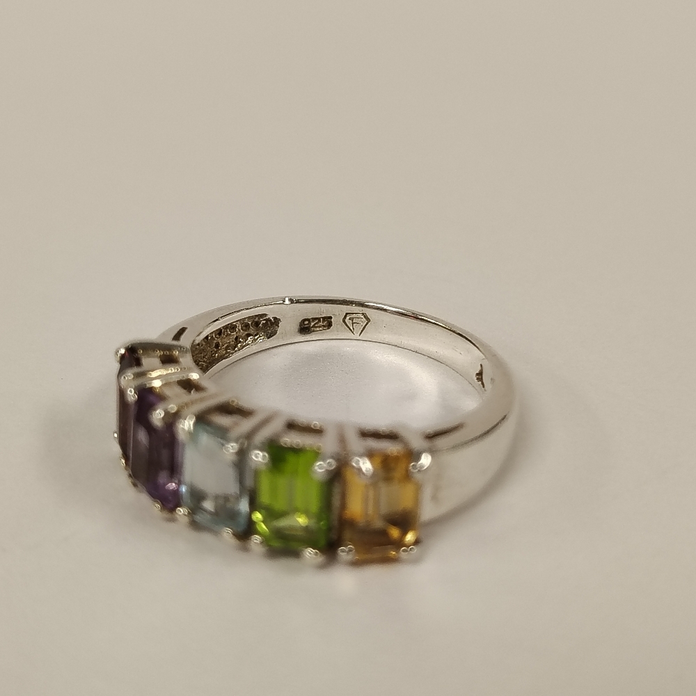 Rainbow 925 Sterling silver ring.
